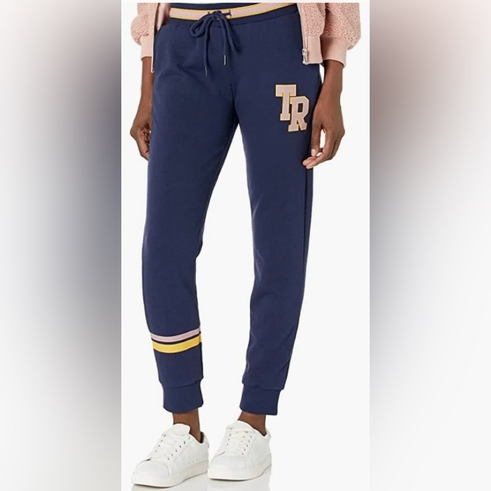 NWT $119 True Religion Women's Collegiate Jogger Ace Blue Designer Sweatpants L